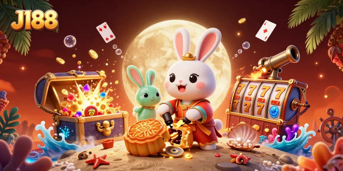 Play with J188 in an exciting casino setting featuring vibrant 3D characters and elements.