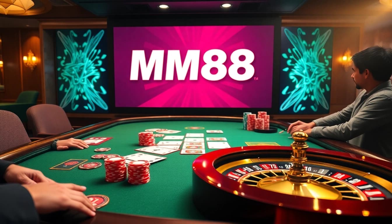 Experience classic casino excitement with MM88's vibrant poker action and elegant atmosphere.