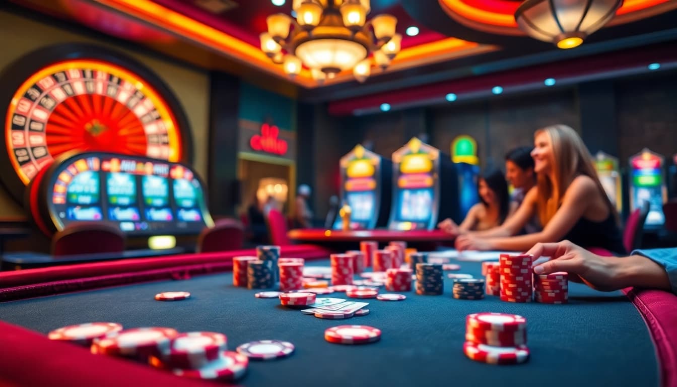 Experience high-stakes excitement at https://gg88.cool/ with vibrant casino scenes capturing thrilling gameplay.
