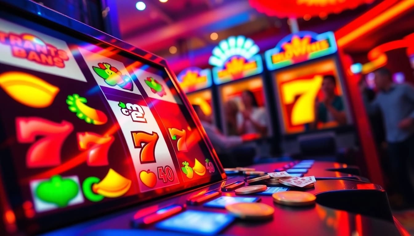 Menangkan Slot gampang menang di mesin slot yang berkilauan dan penuh warna.