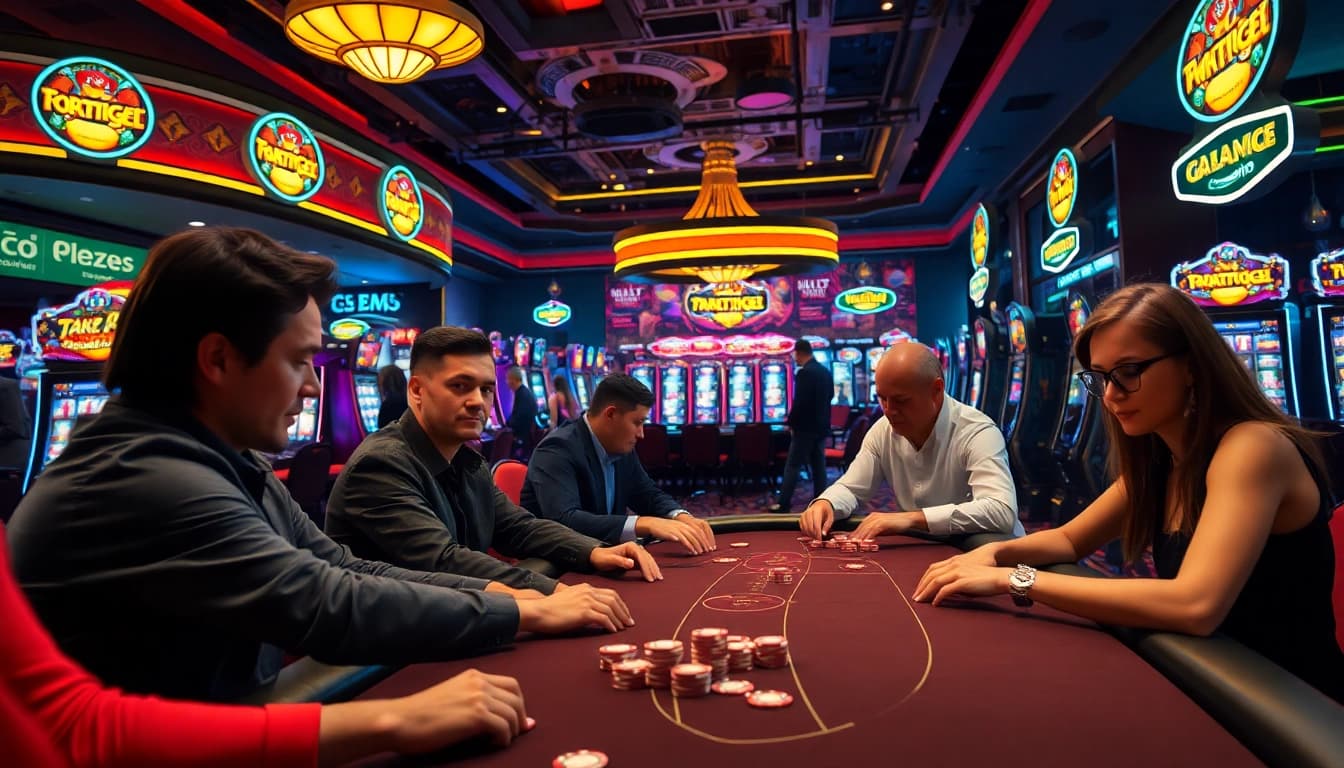 Menangkan permainan ARAHTOGEL di kasino dengan suasana yang penuh energi dan taruhan tinggi.