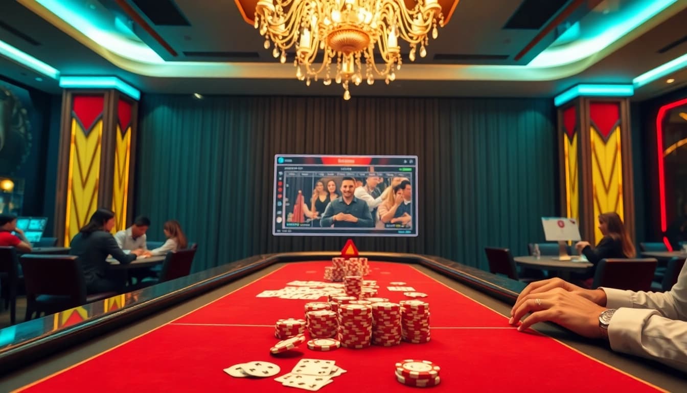 Experience thrilling gameplay at MK8's premium casino table with vibrant betting chips and cards.