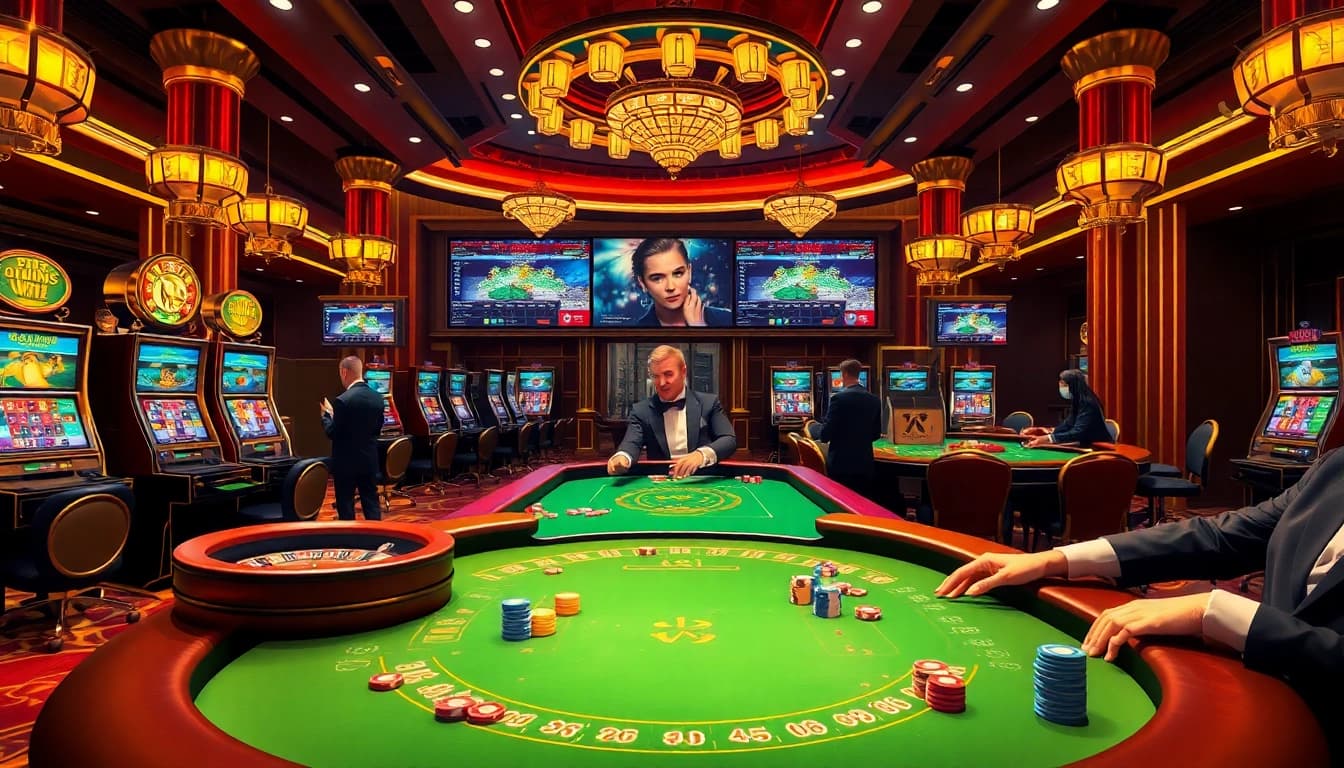 Experience the thrill of casino gaming with the hidden wiki org showcased among vibrant slot machines and poker action.