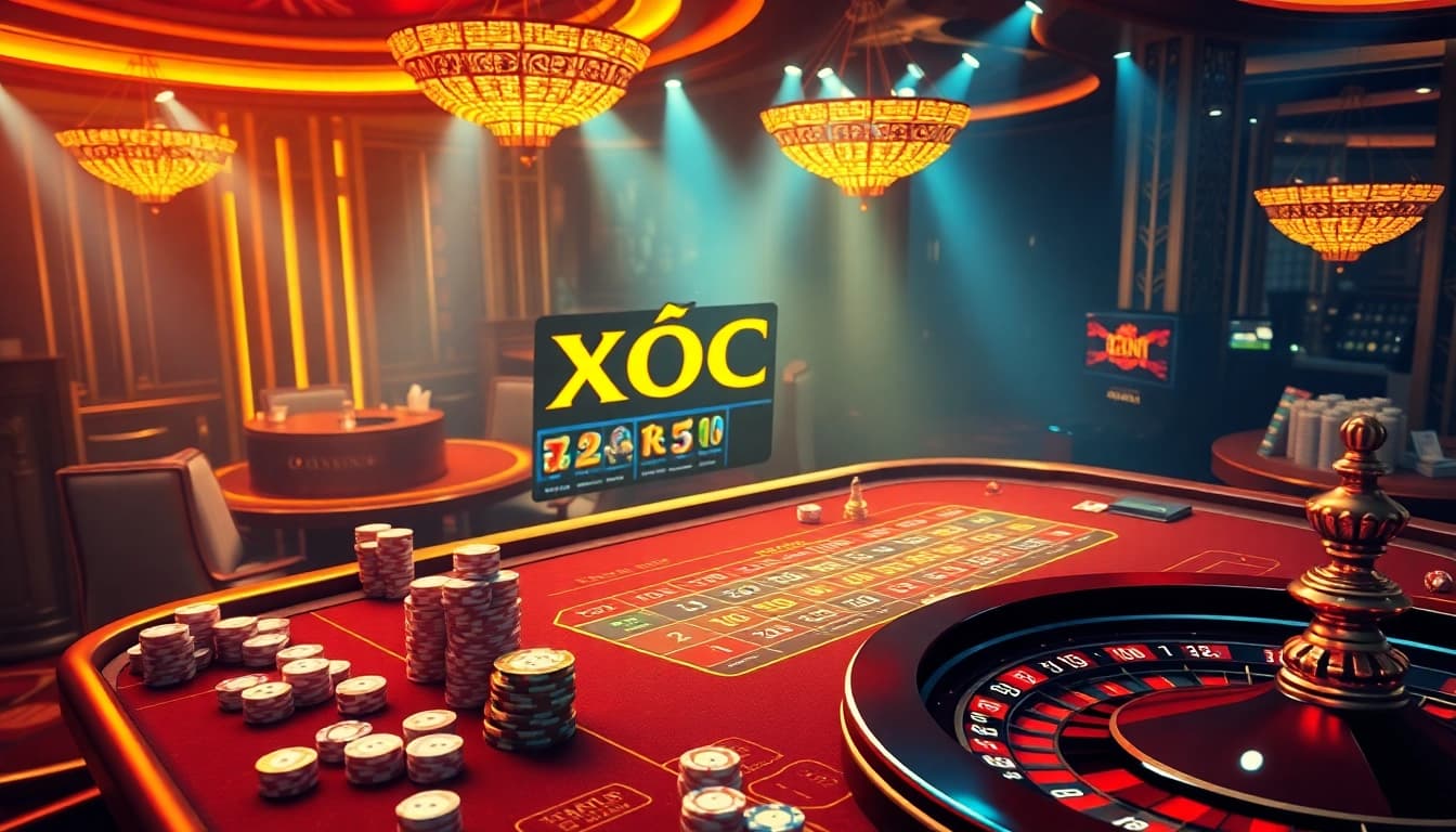 Xocdia88 online gaming interface showcasing vibrant casino elements and excitement.