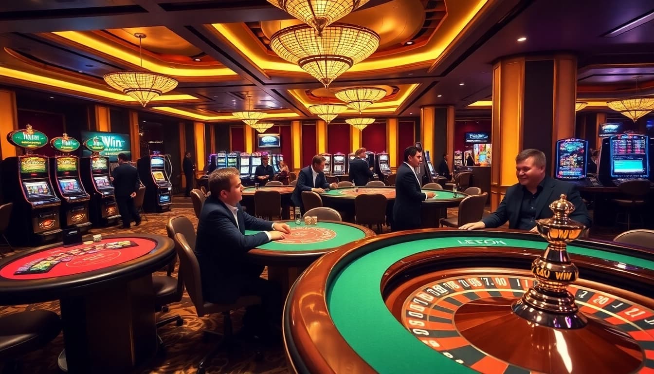 Players enjoying a thrilling iWin casino experience with vibrant gaming elements.