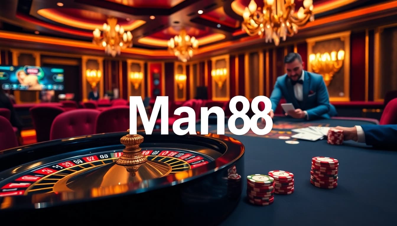 Experience the luxury of Man88 with professional casino gameplay featuring roulette and poker.