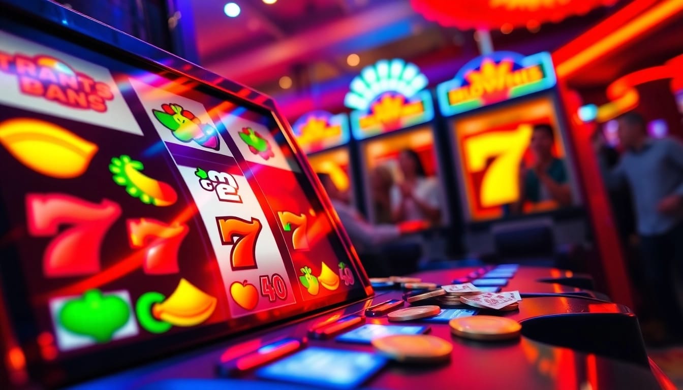 Menangkan Slot gampang menang di mesin slot yang berkilauan dan penuh warna.