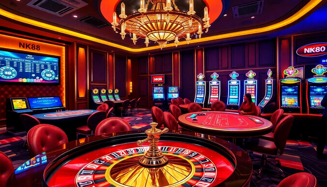 Experience the thrill of winning at NK88's vibrant casino tables and exciting games.
