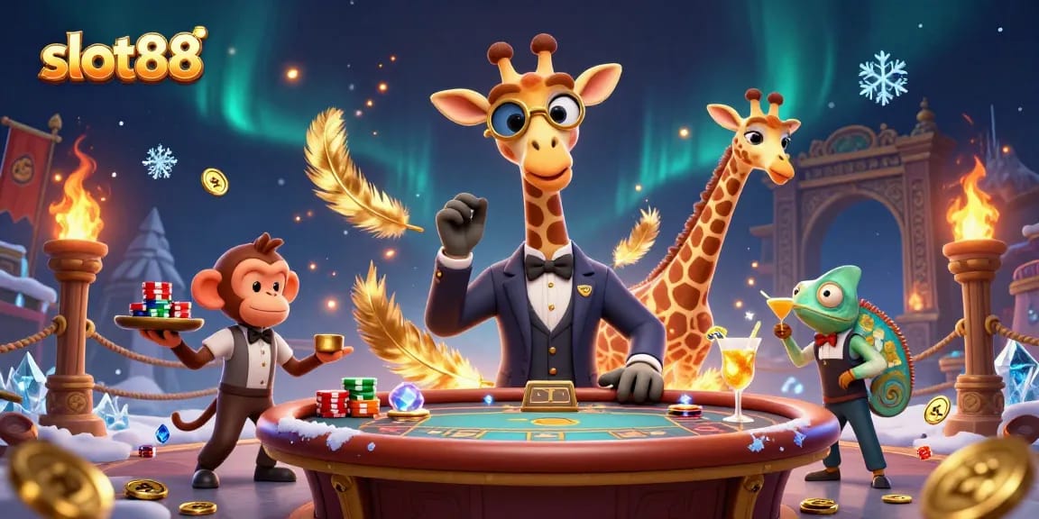 Melihat slot88 dalam pertandingan bertema kasino dengan karakter kartun menarik.