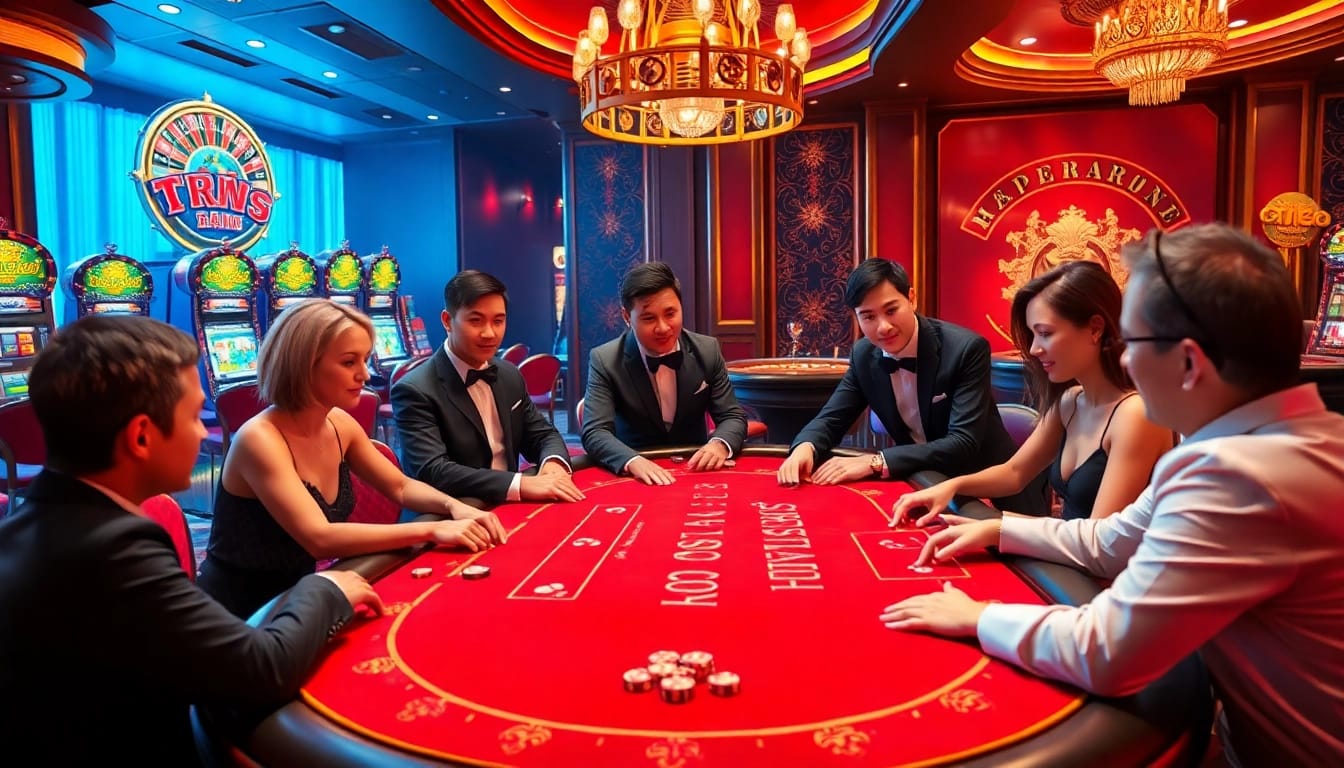Experience the thrill of gambling at TR88 with lively poker tables and stunning slot machines.