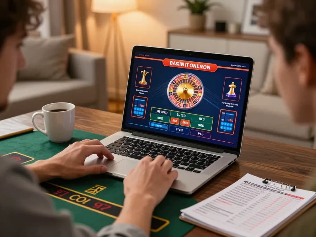 Iwin player's intense focus during a live dealer roulette game at home, emphasizing strategic gameplay
