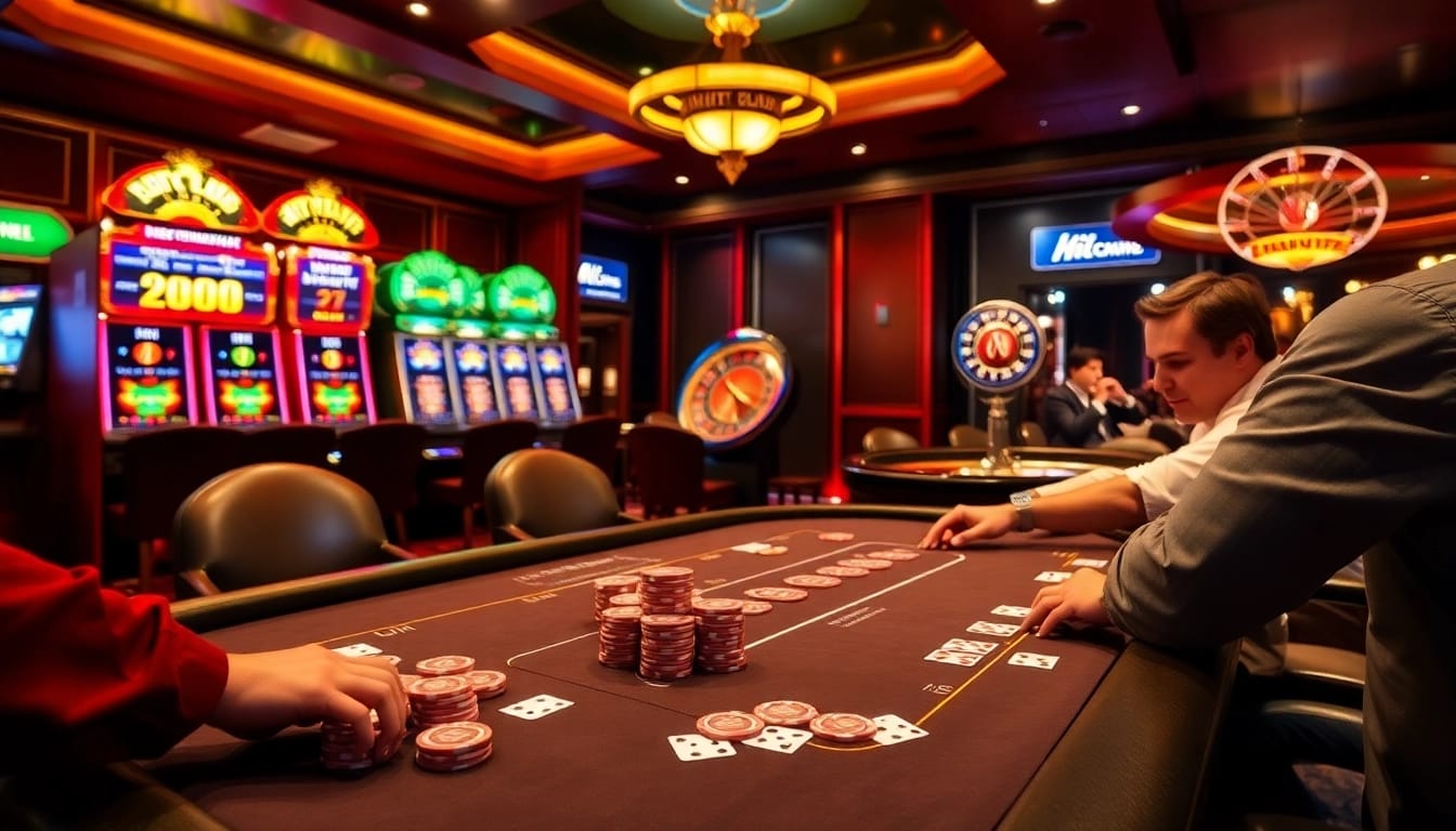 Experience excitement at the Hit club casino with a vibrant poker scene and lavish gaming elements.