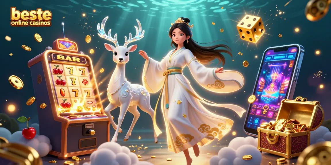 Experience the best online casinos with this vibrant 3D casino scene featuring exciting gaming elements.