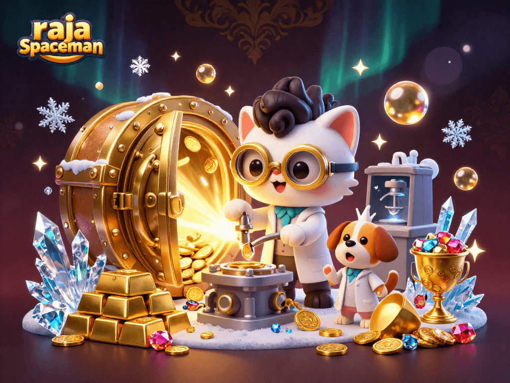 Join the raja spaceman in a vibrant casino adventure with golden treasures and fun!