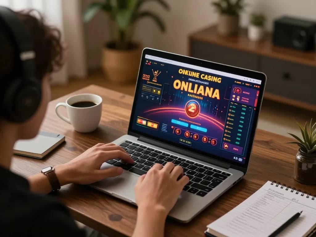 Player focused on Malaysia online casino game strategy during a cozy home session.