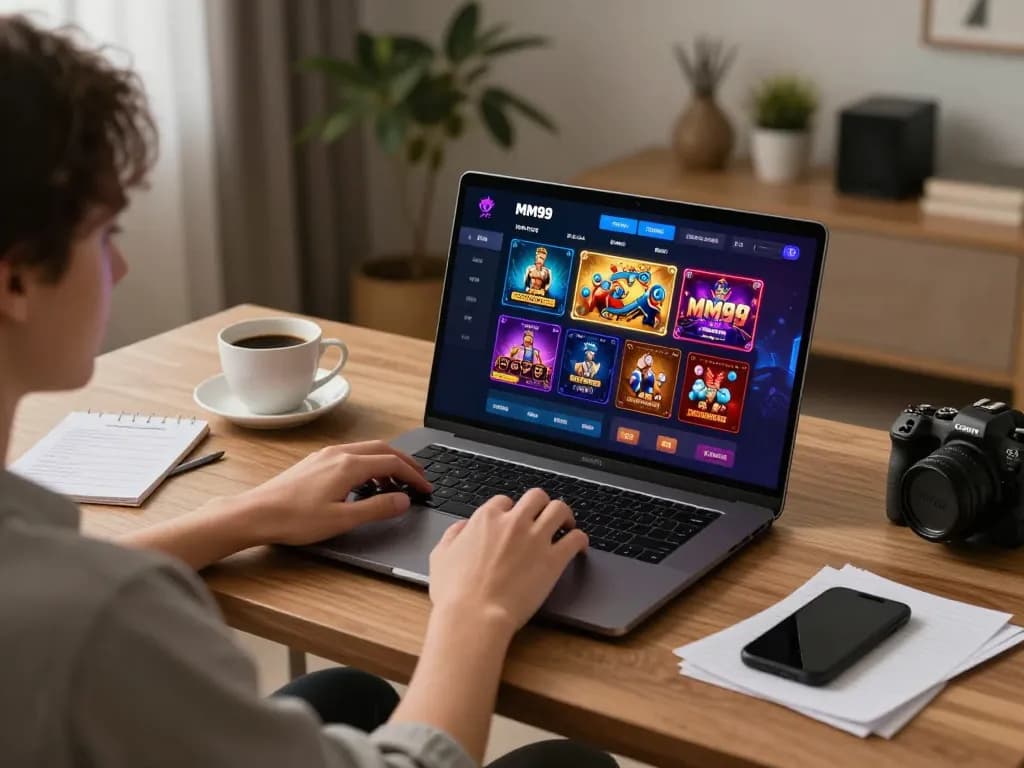 Experience MM99 Đăng Nhập with immersive online gaming setup, showcasing casino game interface.