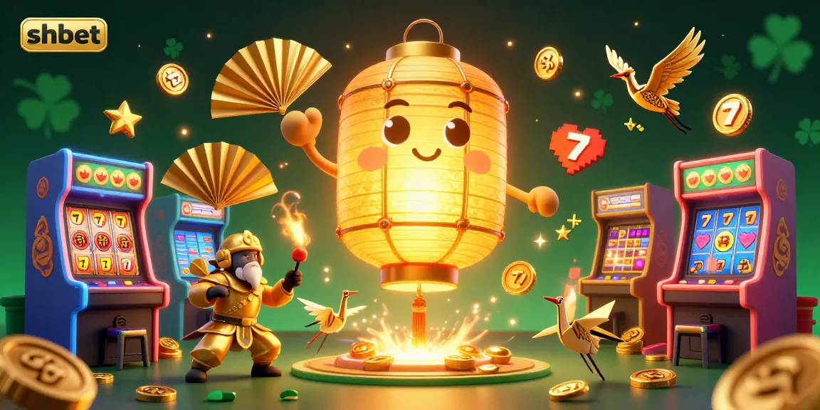 Experience exciting gaming adventures at shbet with vibrant slot machines and golden lantern symbols.