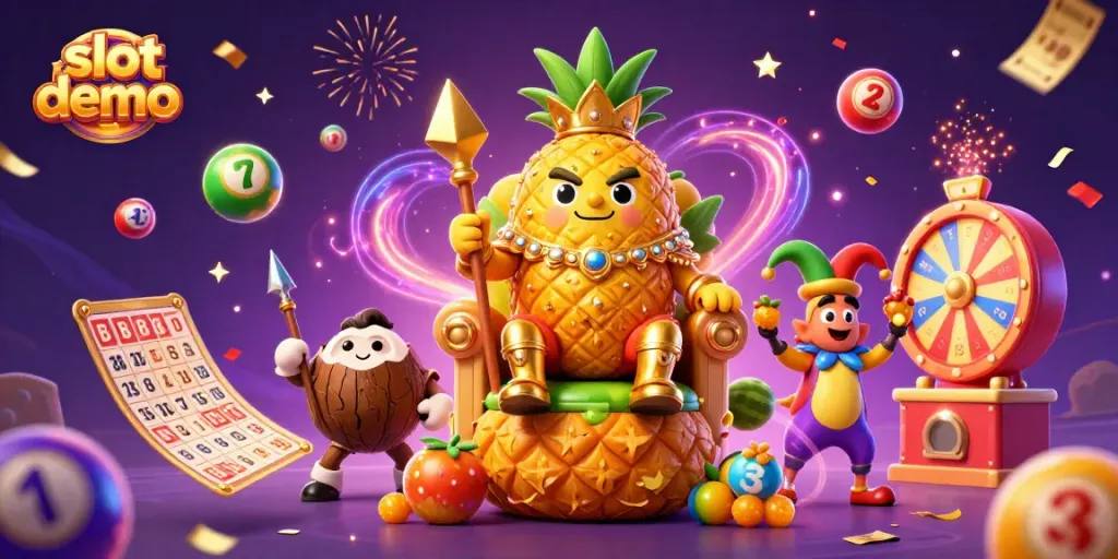 Mengalami slot demo dengan king nanas emas dan suasana meriah di kasino pantai.