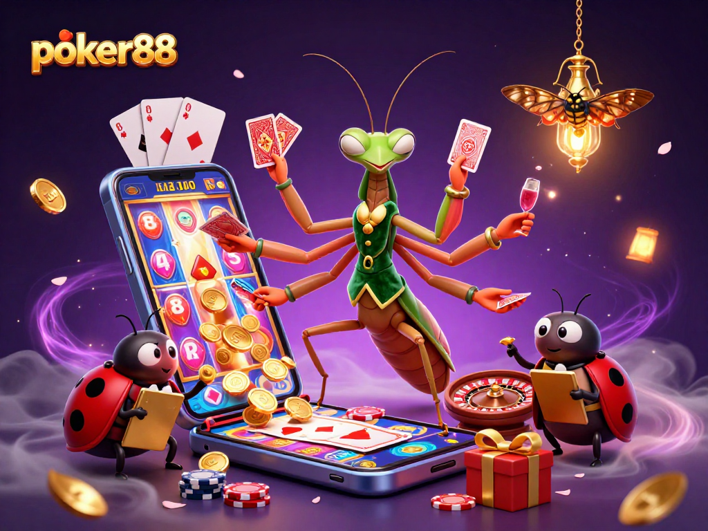 Poker88 menawarkan pengalaman bermain yang mengasyikkan dengan ilustrasi kasino digital yang kaya warna.