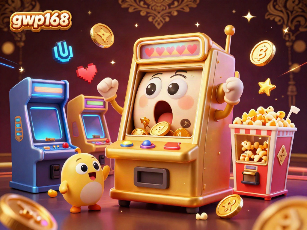 Permainan slot di gwp168 menyenangkan saat jackpot terjadi dengan karakter ceria dan banyak koin.