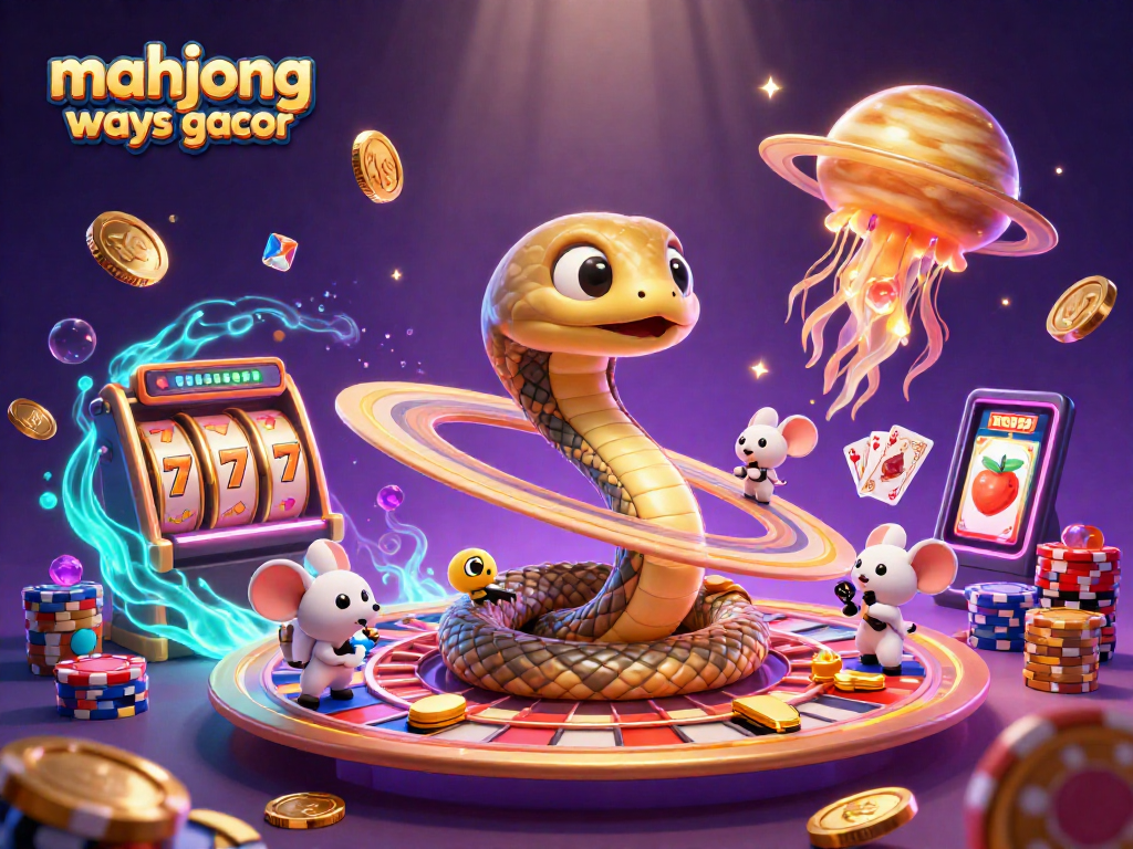 Experience mahjong ways gacor with a vibrant gaming scene showcasing cartoon elements and jackpot excitement.