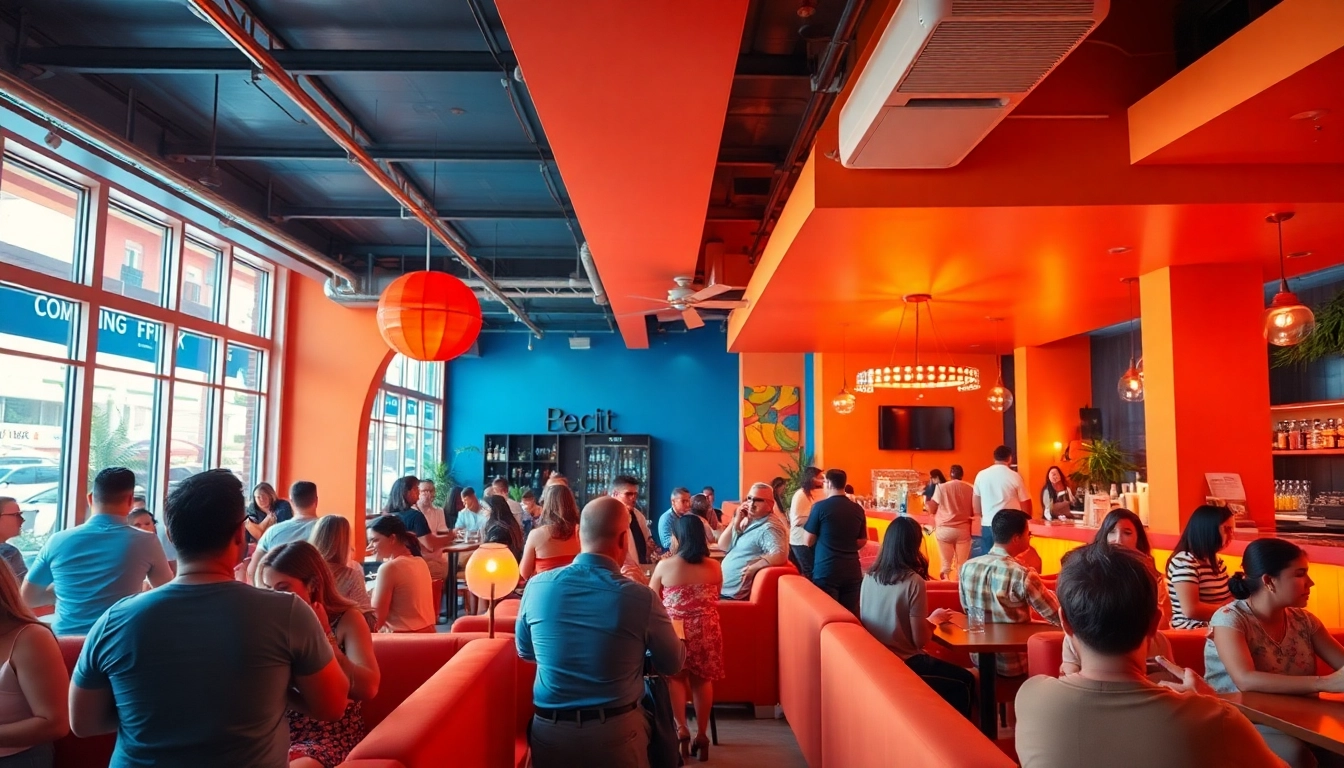 Experience the vibrant atmosphere of a Social club Lloret de Mar with lively patrons and comfortable seating.