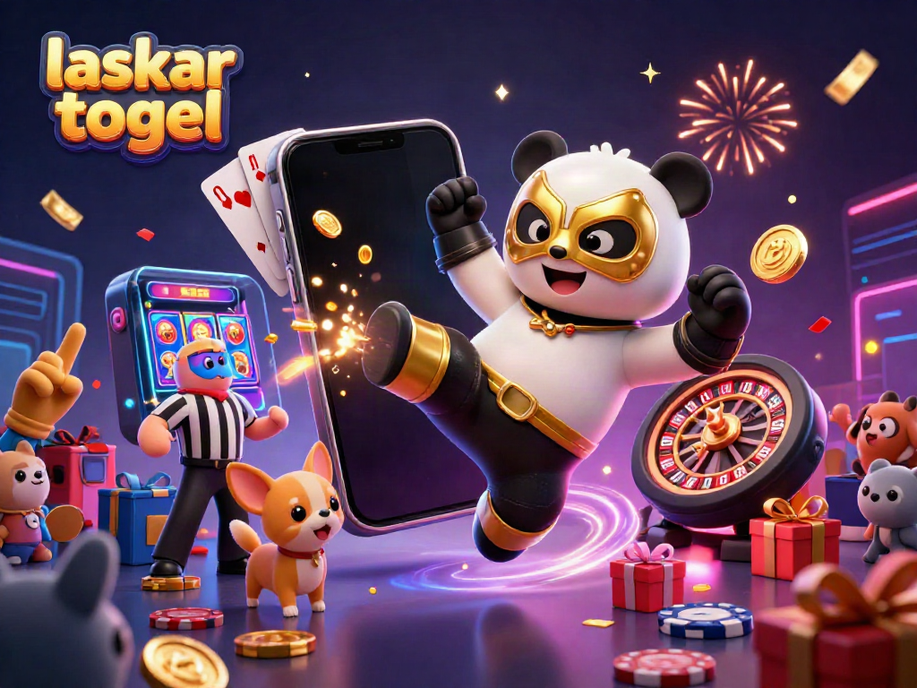 Experience the thrill of laskar togel with animated casino elements and vibrant scenes.