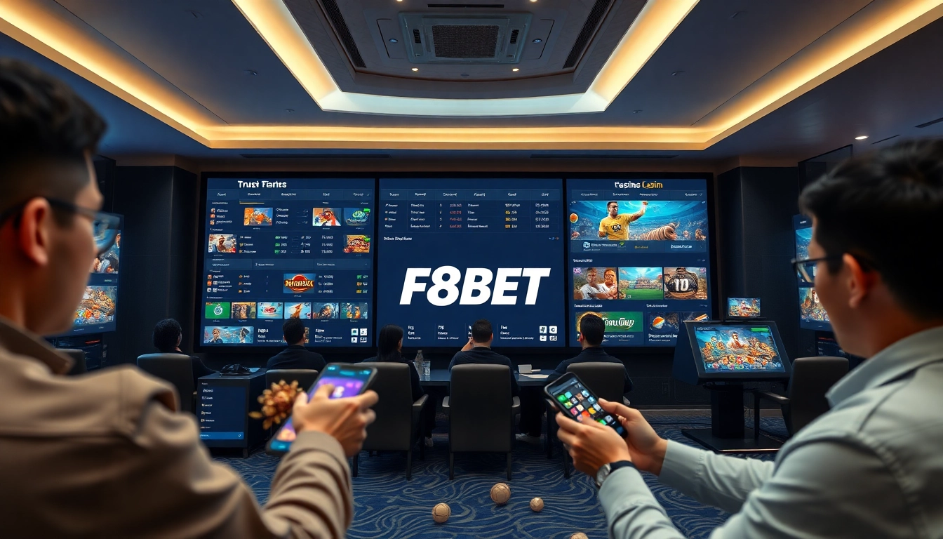 F8BET online gaming platform showcasing betting options and engaging users