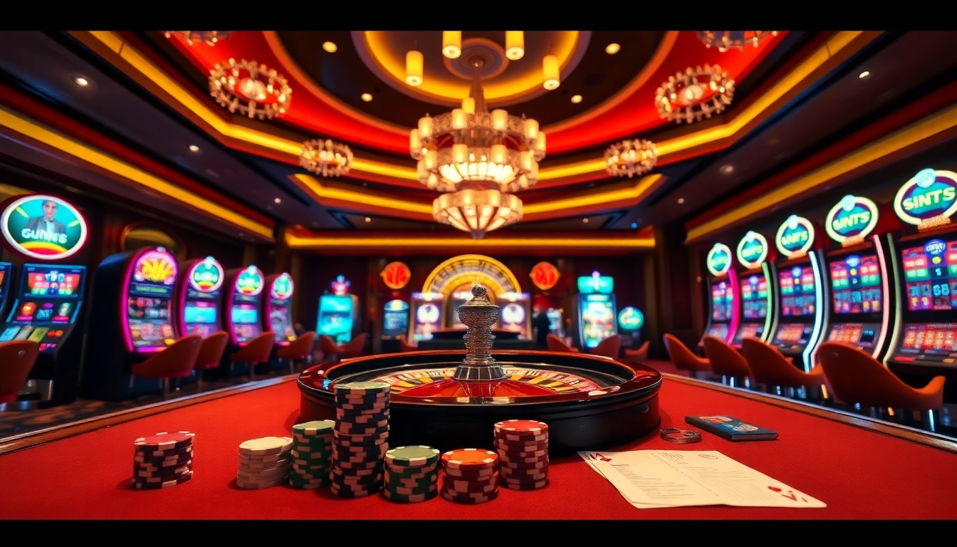 Engaging scene of casino gaming at https://kkwin.life, featuring roulette wheel and poker chips.