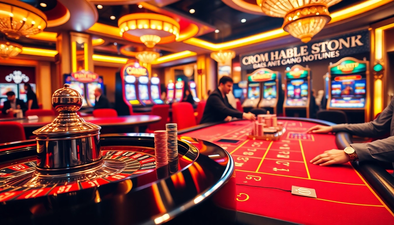 Gamblers enjoying an exquisite gaming experience at Hay88 with vibrant casino elements.