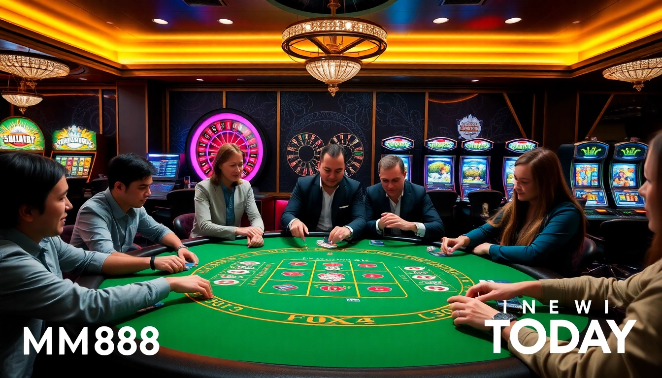 Experience the thrill of MM88 TODAY at a luxury casino table with poker chips and cards.
