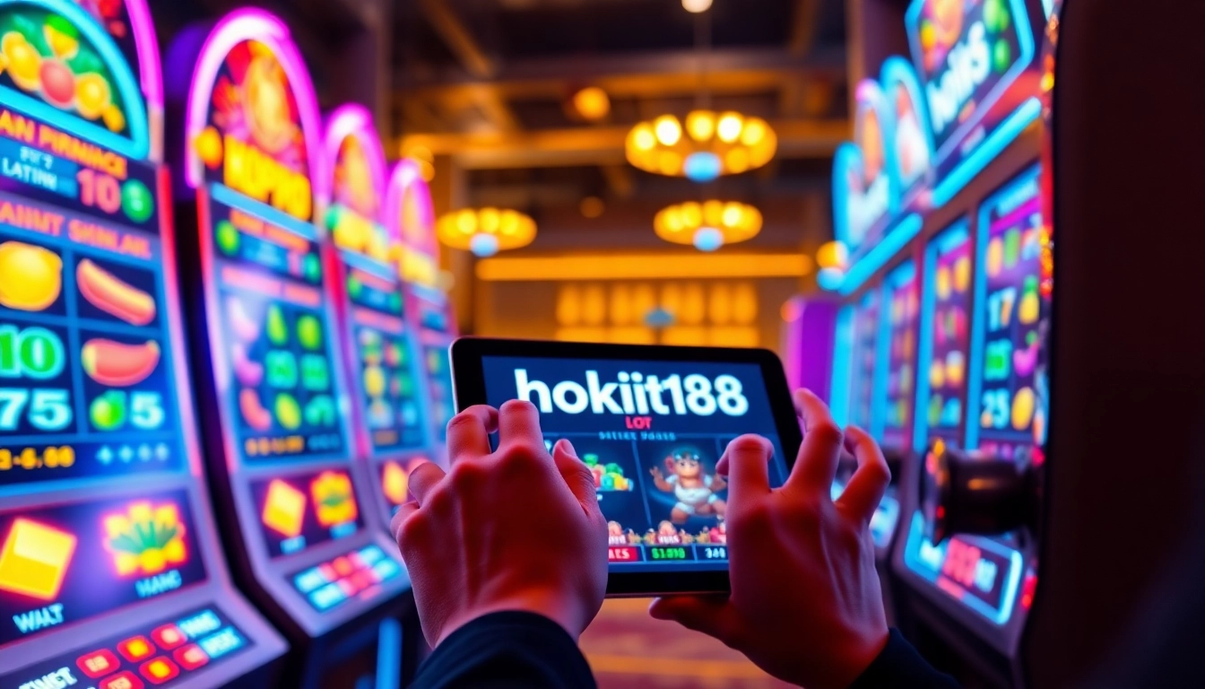 Engaging gaming experience at hoki138 with vibrant slot machines.