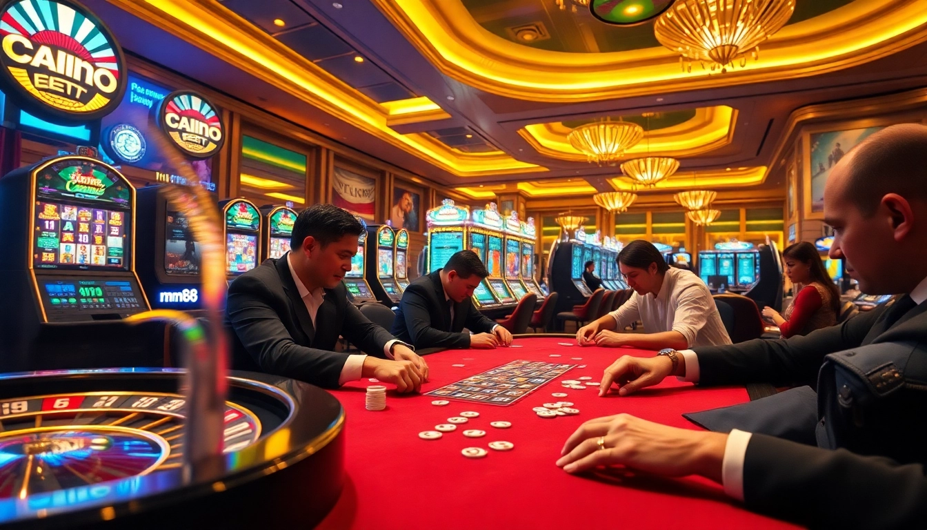 Enjoy the thrilling atmosphere at mm88 with high-stakes poker and vibrant slot machines.