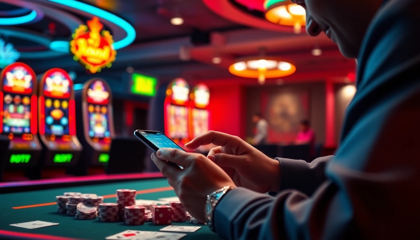 Login rajatoto88 at a glamorous online casino, featuring vibrant slots and poker chips.