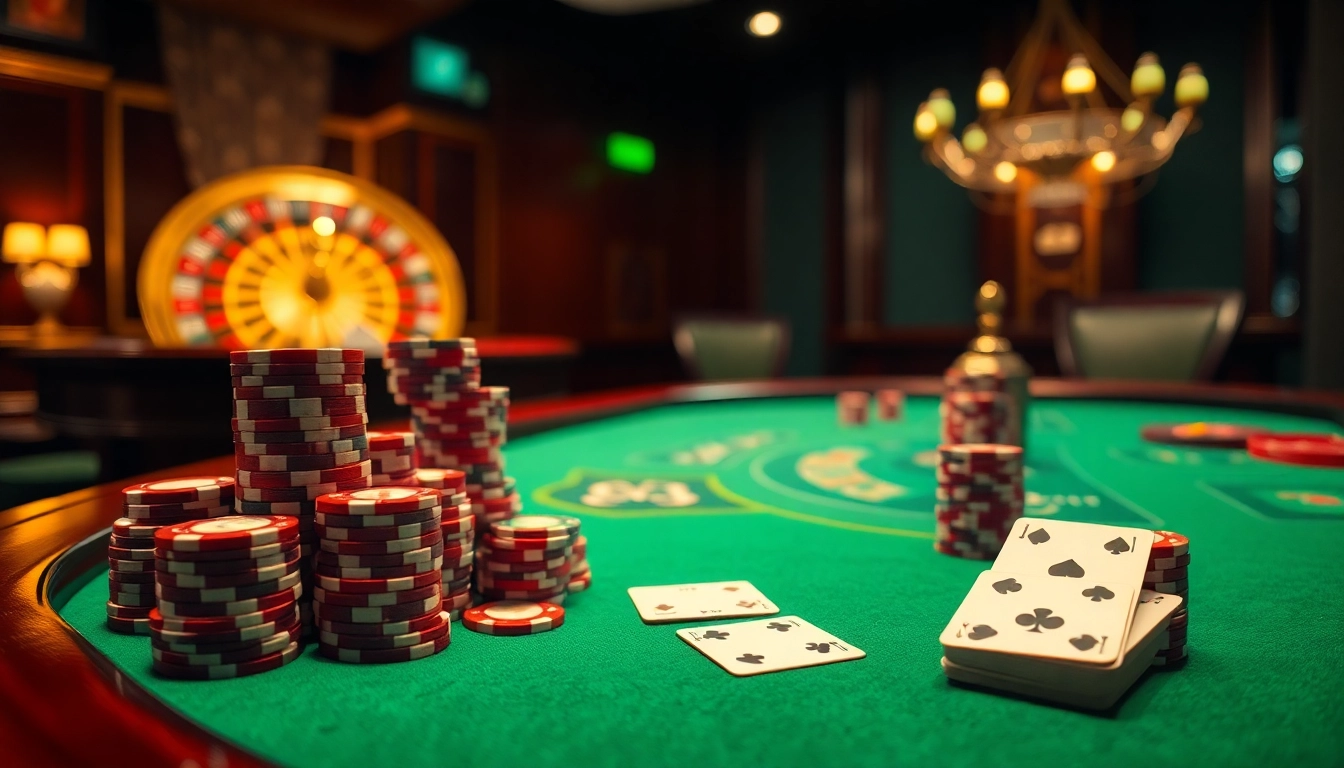 Man88 welcomes players to a luxurious poker table setting with vibrant chips and cards, evoking excitement.