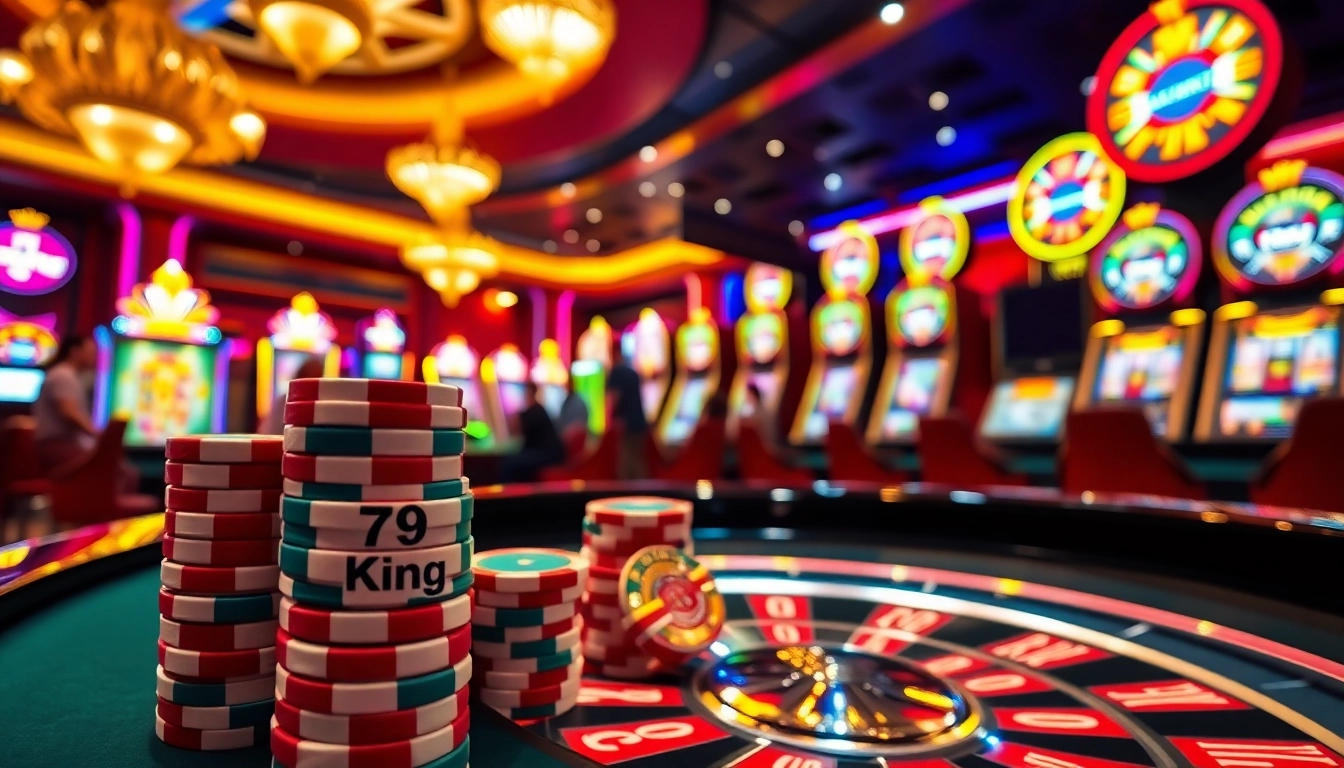 Engaging players around a casino table showcasing the excitement of 79 king gambling.