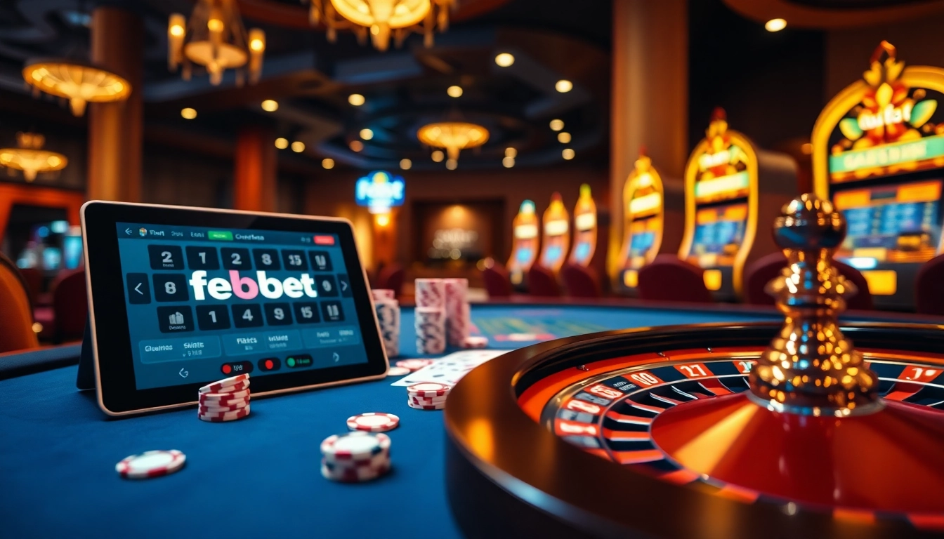 Experience the thrill of febet with chips and cards at a luxurious casino table.
