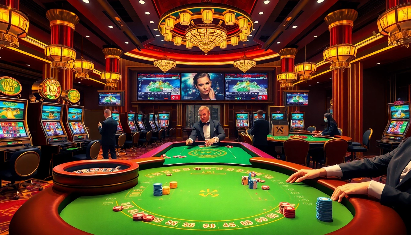 Experience the thrill of casino gaming with the hidden wiki org showcased among vibrant slot machines and poker action.