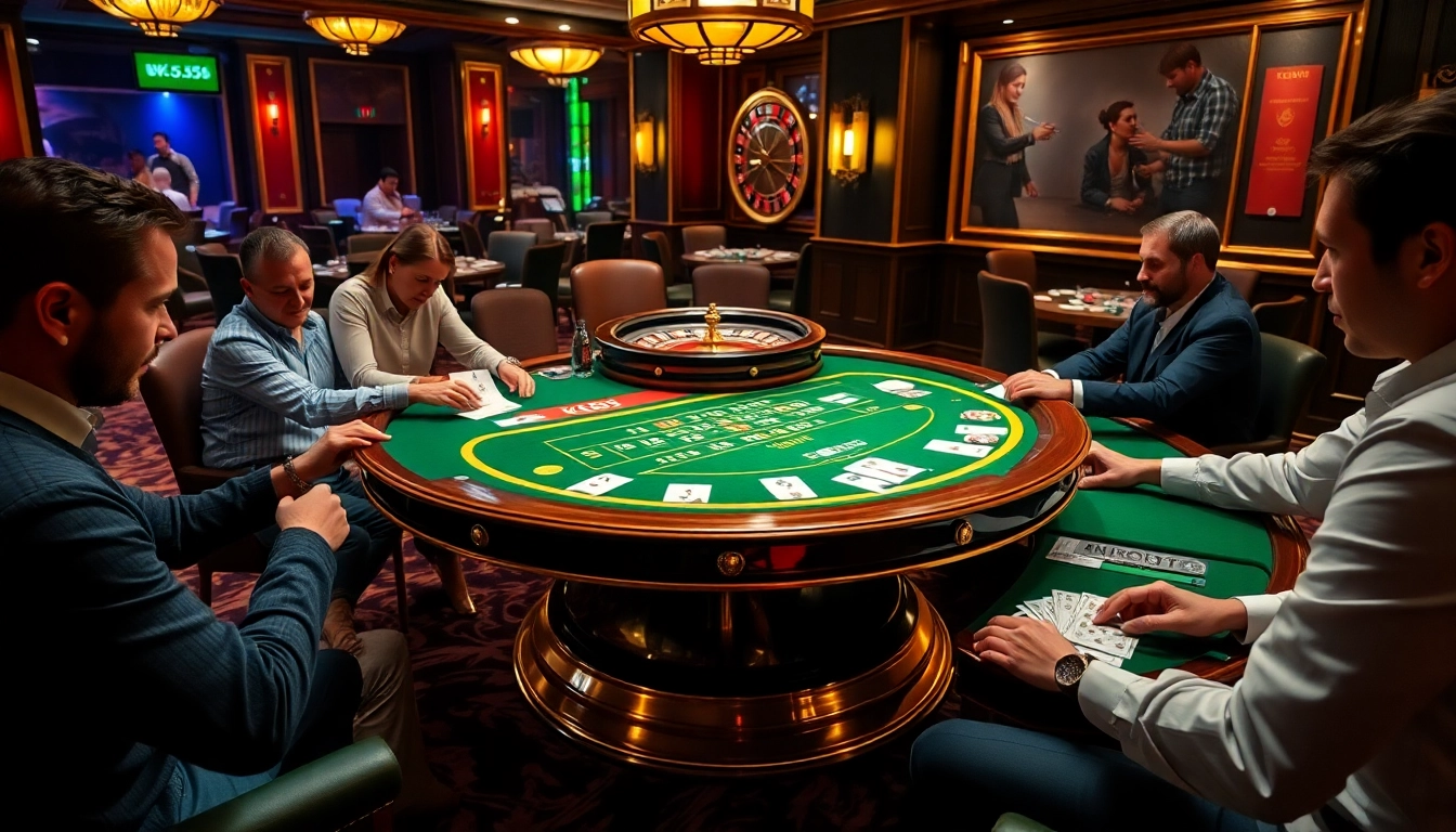 Players enjoying a KK55-themed casino table game with excitement and strategy.