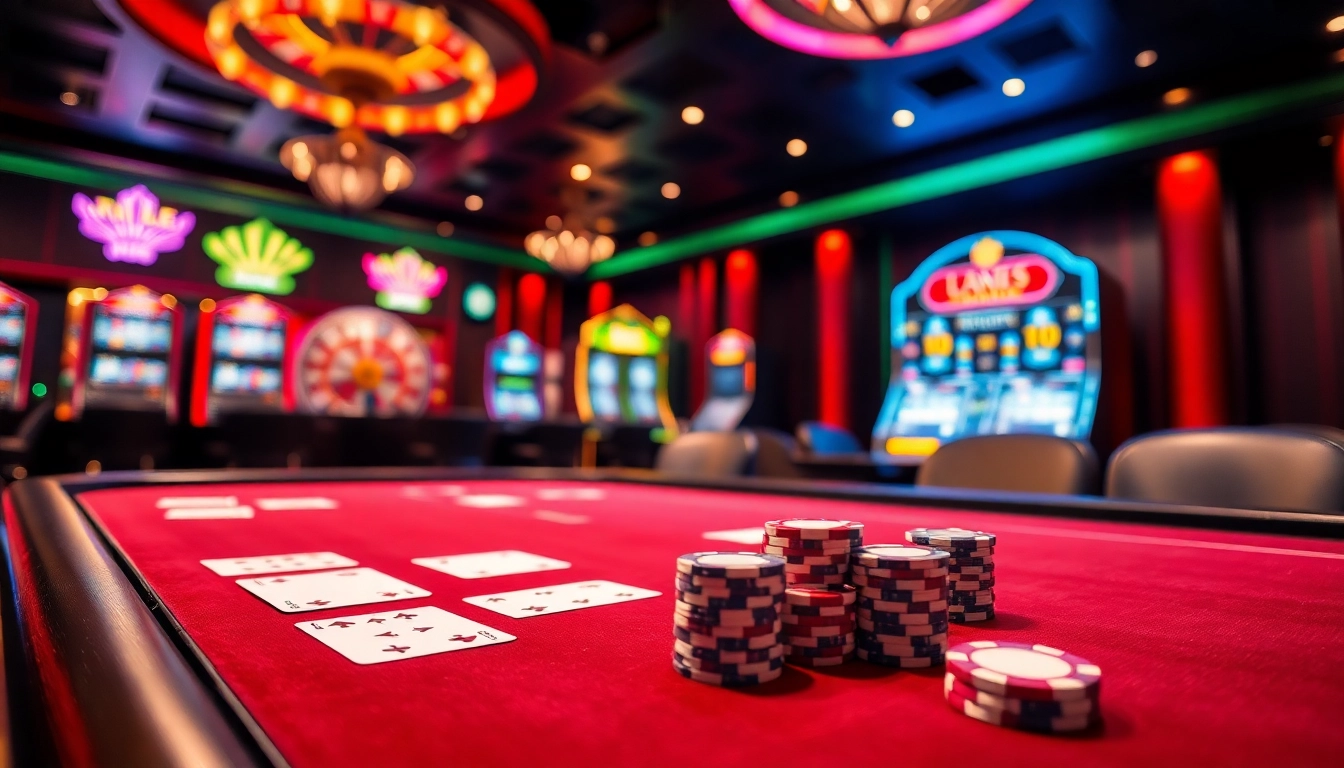 Experience the excitement of hitclub web with a vibrant casino scene featuring poker tables and roulette wheels.