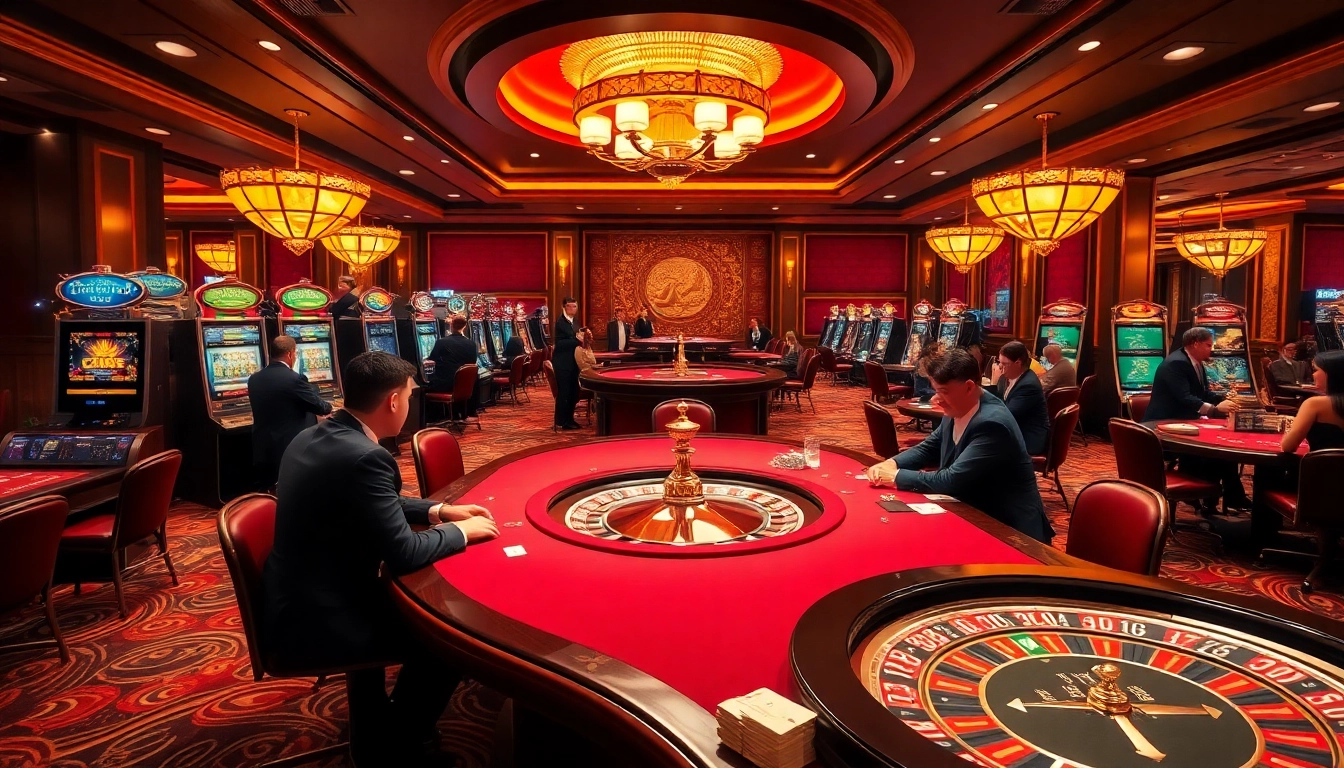 Experience the thrill of gambling at 32win with vibrant casino tables, exciting games, and elegant players.