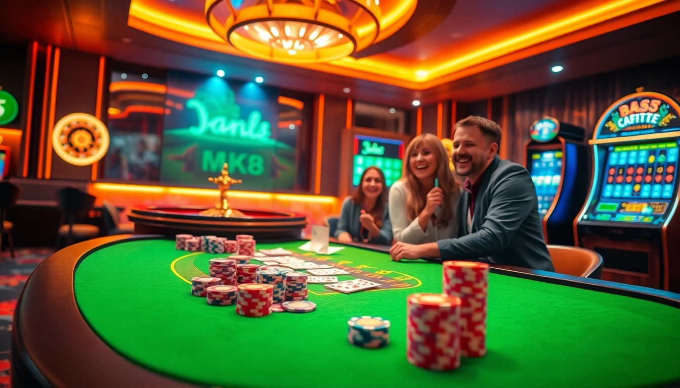 Engaging players at a casino table while exploring MK8 betting strategies and immersive gameplay.