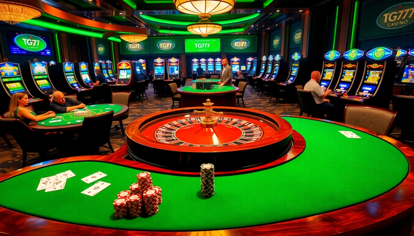 Experience the thrill of TG777 Casino with exciting games, vibrant atmosphere, and elegant decor.