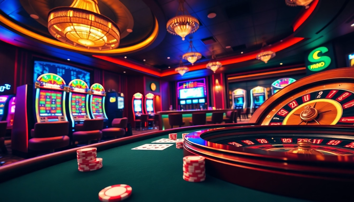 Experience the thrill of f168. gambling with vibrant casino tables, colorful slot machines, and elegant poker setups.