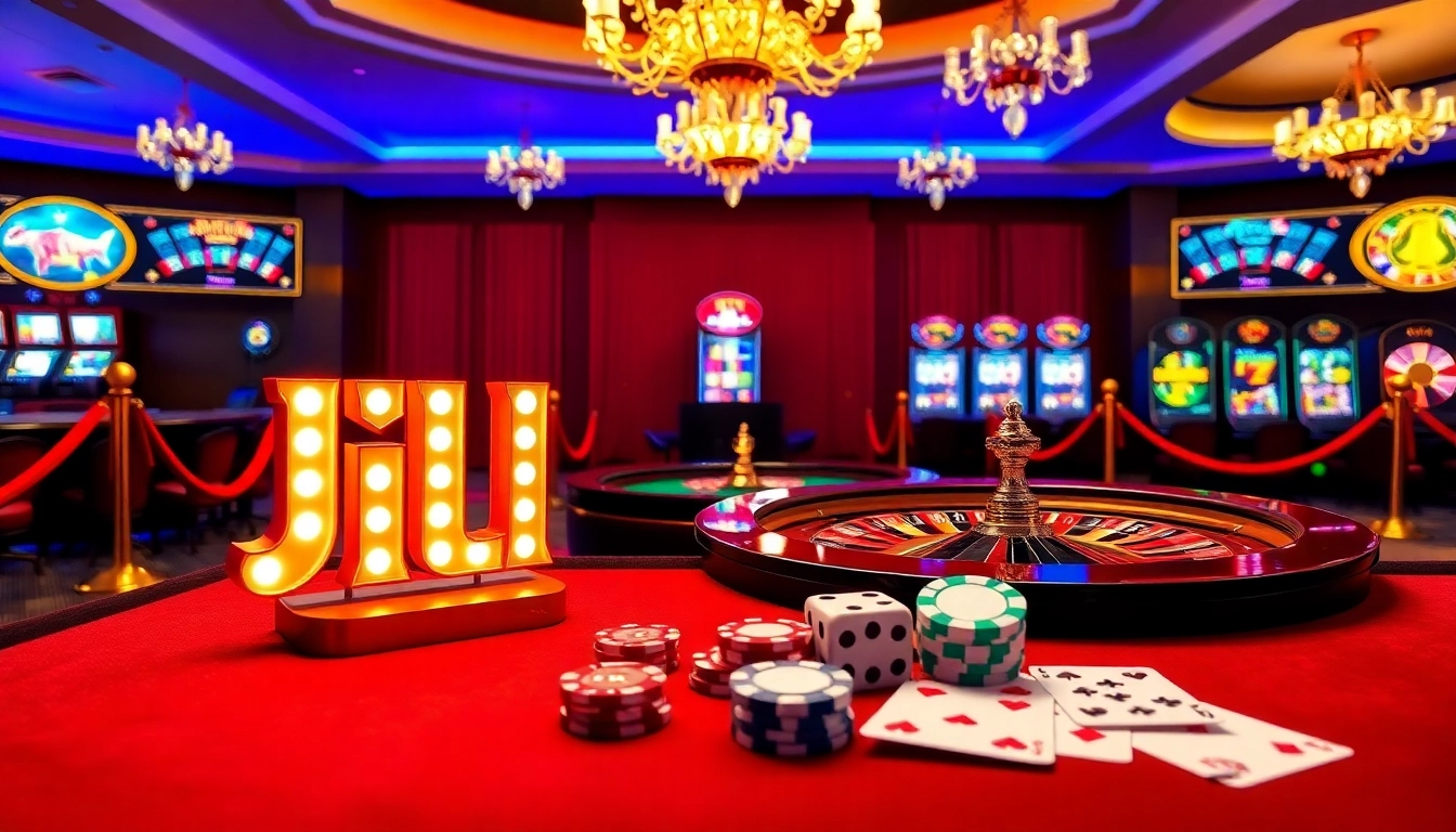 Experience thrilling gameplay at JILI with immersive casino tables, vibrant slot machines, and exciting lighting.